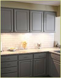 The backsplash only givesa subtle nuance to the kitchen with its neutral color without overwhelming the conspicuous kitchen cabinets and curtains. Kitchen Tile Backsplash Ideas With Grey Cabinets Novocom Top