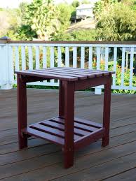 Shine Mahogany Synthetic Wood Square Side Table Square Side Table Square Side Table Wood Patio Side Table