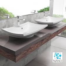 Keramik Waschbecken Waschschale Wandmontage Waschtisch Inkl Nano Pro 219m 61x43 Heimwerker Waschbecken Moderne Badezimmer Waschbecken Badezimmer Waschtische