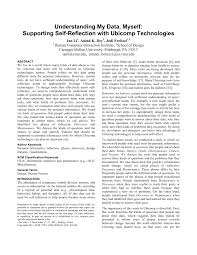 Psychology theories & self reflection paper. Pdf Understanding My Data Myself Supporting Self Reflection With Ubicomp Technologies