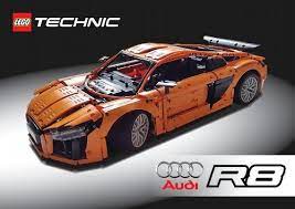 Lego Technic Audi R8 V10 2017 A Lego Creation By Kasper Hansen Mocpages Com Lego Technic Lego Cars Lego Wheels