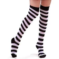Black And White Striped Knee High Socks Amazon Com Women S Extra Long Striped Socks Over Knee High Opaque Liked On Polyvore Featuring I Striped Socks Thigh High Stockings Black Thigh High Socks