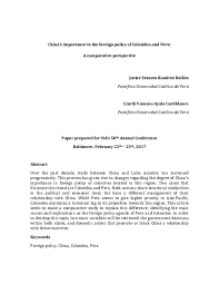 A finales de junio de 2019, se cerraron negociaciones para el acuerdo entre el mercosur y la unión europea tras más de 20 años de negociaciones. Pdf China S Importance In The Foreign Policy Of Colombia And Peru A Comparative Perspective Lizeth Ayala And Javier Ramirez Bullon Academia Edu