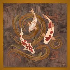 Marquetry Wood Inlay Picture Of Koi Fish Fish Art Wood Art Art