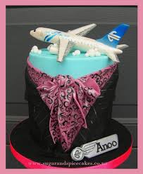 If you don't want to bake a cake in shape of airplane than you can use airplane images on cake. Air New Zealand Hostie Uniform With Plane Cake By Cakesdecor