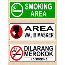 Iman wajib menjalankan ibadah sesuai agama. Stiker Area Wajib Masker 25x8cm Shopee Indonesia