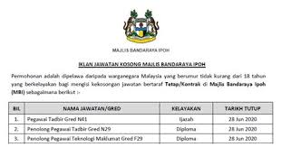 The berkat ialah tempat mencari kerja kosong untuk golongan b40 dan m40. Majlis Perbandaran Ipoh Jawatan Kosong 2019