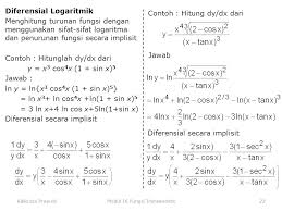 Jawaban soal fungsi eksponensial : Modul V Turunan Fungsi Ppt Download