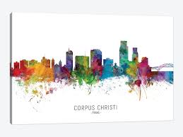 All art is for sale. Corpus Christi Texas Skyline Canvas Art Print By Michael Tompsett Icanvas