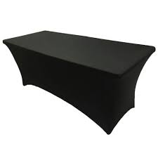 Gw Linens Black 6 Ft Spandex Fitted Stretch Tablecloth Table Cover Wedding Banquet Party Fitted Tablecloths Table Covers Table Cloth