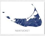 Nantucket Map Print and Nantucket Art Prints for Nantucket Wall ...