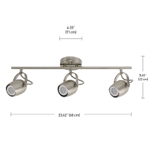 Shop Samara 3 Light Brushed Nickel Track Lighting Kit Led Bulbs Included Overstock 22591910