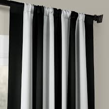 Shop Exclusive Fabrics Black Fog White Stripe Blackout Curtain Panel Pair On Sale Overstock 9536312