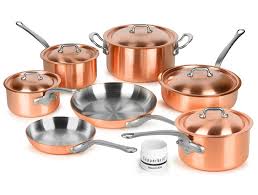 Mauviel M Heritage 250s 2 5mm Brushed Copper Cookware Set 12 Piece Cutlery And More Copper Cookware Set Copper Cookware Cookware Set