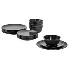 Dinera 18 Piece Dinnerware Set Dark Gray Ikea Ikea Dinnerware Farmhouse Dinnerware Sets Dinnerware Sets