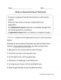 15 Independent And Dependent Clauses Worksheet 5th Grade In 2020 Dependent Clause Subject And Predicate Worksheets Verb Worksheets