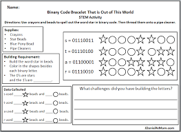 Binary Code Bracelet That Is Out Of This World The Activity Has A Printable Planning And Reflection Page It Is A Great Way To Intr Binary Code Coding Binary