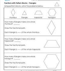 There's a pattern to everything. Fractions With Pattern Blocks Third Grade Fractions Worksheets