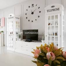 Warna dan konsepnya yang simpel dan modern mampu membuat ruang keluarga semakin cantik dan. Lemari Telepon Inggris Putih Dekorasi Ruang Keluarga Minimalis Toko Furniture Jepara
