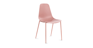 A steel band finished in polished silver is beautifully bent to support a lux velvet seat in blush pink. Dusty Pink Polypropylene Armless Dining Chair Svelti Article