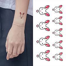 Applicator and numbers sold separately. Oottati Small Cute Temporary Tattoo Arm Rabbit Set Of 2 Amazon In Beauty