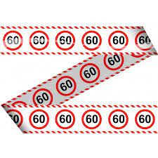 Markeerlint Afzetlint 60 Jaar Versiering Met Stop Bord 15 Meter Feestartikelen 60 Jaar Bellatio Warenhuis