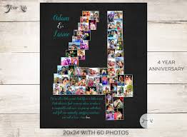 4 Year Anniversary 4th Anniversary Gift Photo Collage 4th Etsy 4th Anniversary Gifts 4th Year Anniversary Gifts Year Anniversary Gifts