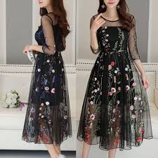 2017 Women Mesh Embroidery Floral Evening Party Wedding Cocktail Dress Ball Gown In Clothing Shoes Amp Access Cocktail Dress Wedding Ball Gowns Ball Dresses