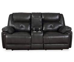 Granger Dark Gray Console Faux Leather Loveseat Big Lots Leather Loveseat Love Seat Grey Consoles