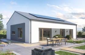 Fertighaus Bungalow Modern Mit Satteldach Architektur Ohne Dachuberstand Haus Ebenerdig Bauen Ideen Bungalow Ambience 1 Haus Bungalow Haus Grundriss Bungalow