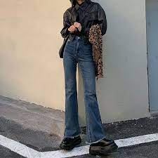 Buy Caocaosuit High Waist Frayed Hem Bootcut Jeans In Bulk Asianbeautywholesale Com