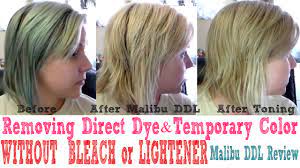How doest the hair color remover work? Removing Temporary Hair Color Direct Dyes Without Bleach Lightener Malibu C Ddl Review Youtube