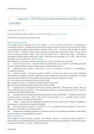 Impozitul specific norme legea 170 2016 aatt. 2