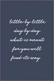 Little By Little Day By Day What Is Meant For You Will Find Its Way Inspirational Quote Notebook Notebook Journal Notebook 6x9 Inches 110 Pages Positive And Inspirational Quote