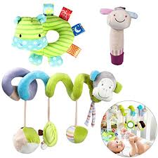 Yeahibaby Stroller Toy Spiral Toy Bed Hanging Toys Baby Car Seat Toy Plush Crinkle Stroller Toys Educational Baby Car Seat Toys Baby Toddler Toys Stroller Toys