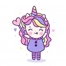 Caricatura Linda Chica Unicornio Con Var Premium Vector Freepik Vector Amor Ninos Mano Mo En 2020 Unicornio Bonito Dibujos Kawaii Dibujos Kawaii De Animales