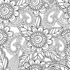 These flower coloring pages are perfect for adults. Coloring Pages For Adults Seamles Henna Mehndi Doodles Abstract Floral Elements Stock Vector Illustration Of Outline Indian 70019455