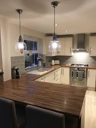 Kitchen Revamp Cream Kitchen With Grey Metric Tiles Open Plan Kitchen Living Room Kitchen Design Small Home Decor Kitchen