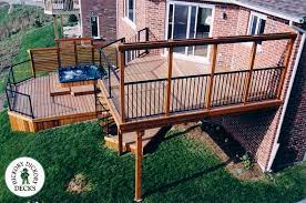 This Is A Beautiful Multi Level Deck That Includes A Lower Deck Built Multi Level Deck Hot Tub Backyard Decks Backyard