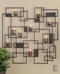 Large Modern Candle Wall Sconce 9 Holders Metal Contemporary Brown Finish Decor Candle Wall Decor Candle Wall Sconces Wall Candles