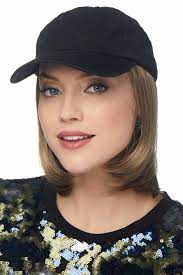 Baseball Cap With Hair Cardani Classic Bob Baseball Hat With Hair In 2021 Hair Cancer Hat Hairstyles Baseball Cap Hairstyles