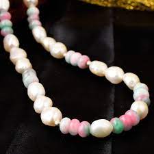 Pearlz Gallery Dyed Quartzite Beads And Freshwater Pearl Necklace - Pearlz  Gallery