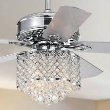 Breckenridge is available in two finishes, satin nickel and chrome. Deidor 5 Blade 52 Chrome Ceiling Fan W 3 Light Crystal Chandelier 2 Color Ebay