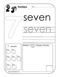 Number 7 Worksheet Preschool Worksheets Kindergarten Math Summer Learning