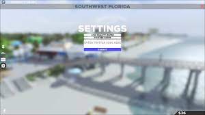 Once there, simply click on the settings button and go to the twitter codes button from there. Roblox All Code Southwest Florida Beta Youtube