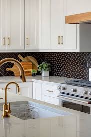 Black And White Kitchen Backsplash Ideas 31 Black Subway Backsplash Ideas The Power Of Black Color In 2020 Herringbone Backsplash Kitchen Subway Backsplash Modern Kitchen Design