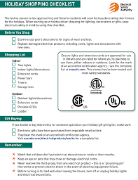 Holiday Safety Electrical Safety Authority Esa