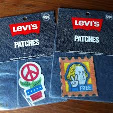 2 Vintage Unused Levi's Peace Flower Free Iron-on Patches