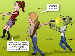 Boy Shots Zombie Funny Cartoon Find & download free graphic resources for cartoon zombie. boy shots zombie funny cartoon