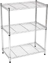 Featuring a durable wire shelf with a white finish that mounts directly to the wall and holds up to 40 lbs., the attached rod provides 4 ft. Amazon Com Amazon Basics 3 Shelf Adjustable Heavy Duty Storage Shelving Unit 250 Lbs Loading Capacity Per Shelf Steel Organizer Wire Rack Chrome 23 3l X 13 4w X 30h Home Kitchen